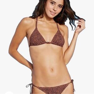 Xhilaration Cheetah Triangle Bikini Top